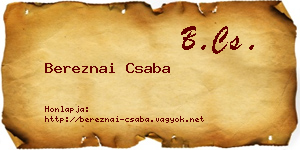 Bereznai Csaba névjegykártya